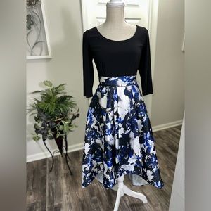 R&M Richards Women’s High/Low Formal Belted Floral Dress Size 6